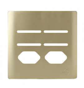 Placa p/ 4 Interruptores +  2 Tomadas 4x4 - Novara Dourado